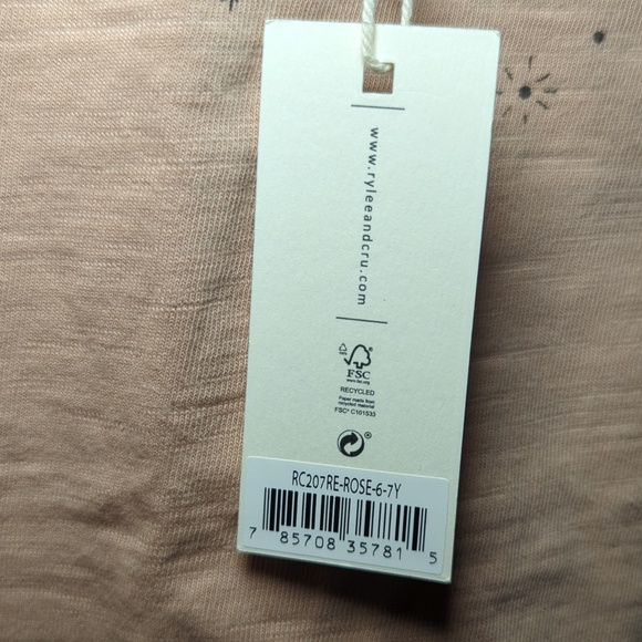 Rylee + Cru Just Believe Pink Ruffle Top 100% Cotton New Girls Size 8-9 - Picture 5 of 7